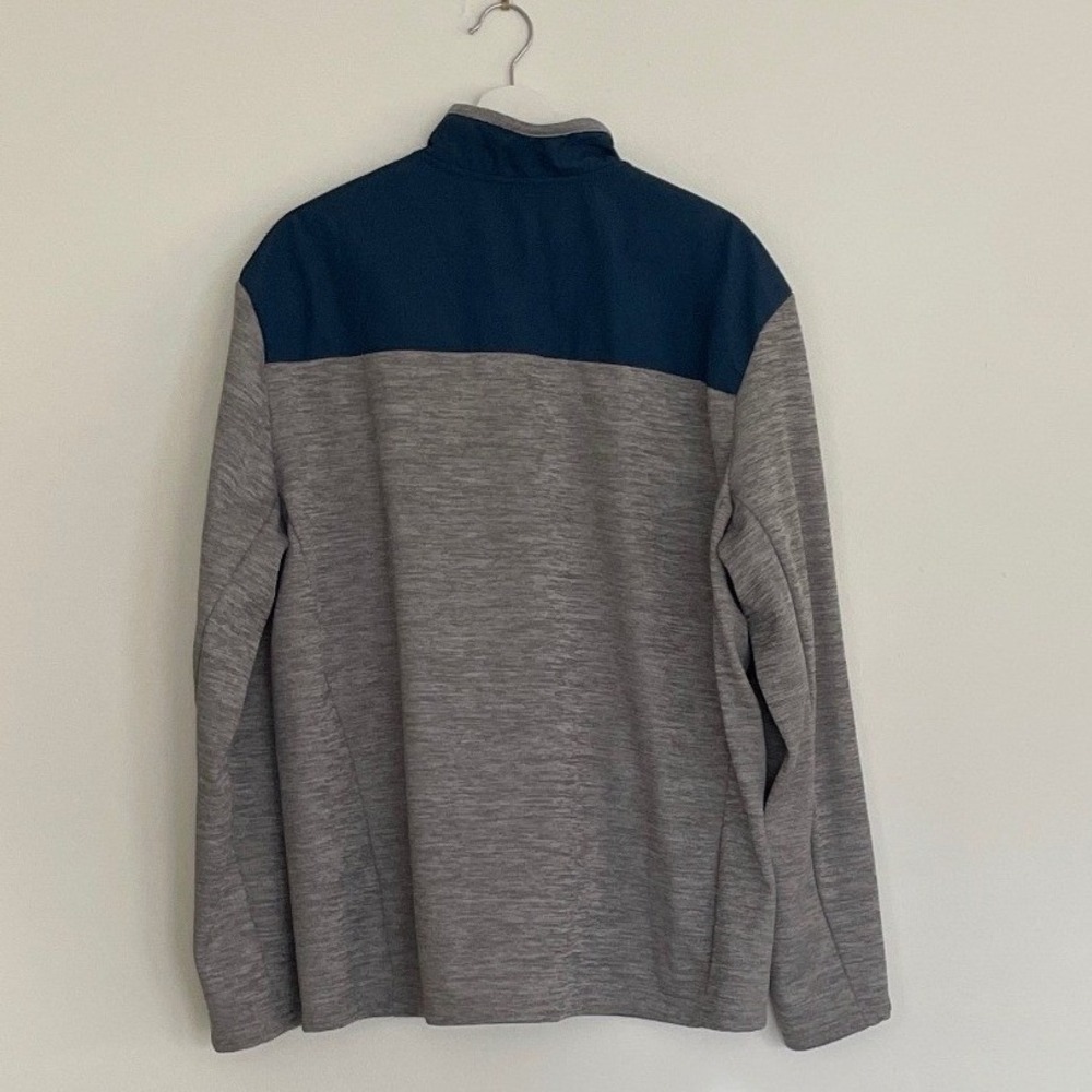 Orvis Mens XL Full Zip Fleece Jacket Grey Navy Blue Classic Collection Sweater - Picture 2 of 16